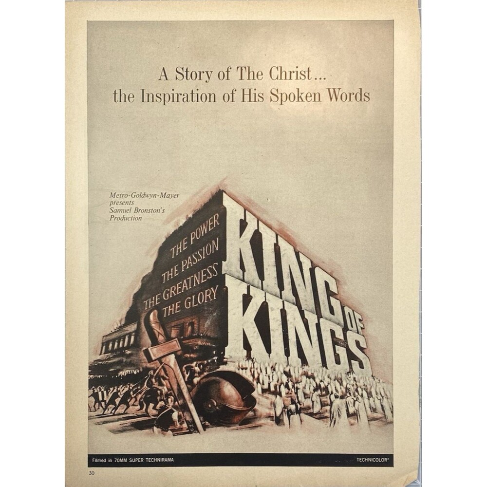 MGM Presents "King of Kings" A Story of the Christ Vintage Print Ad 1961